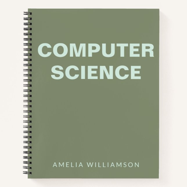 Computerwissenschaften Personalisiert School Olive Notizbuch (Vorderseite)
