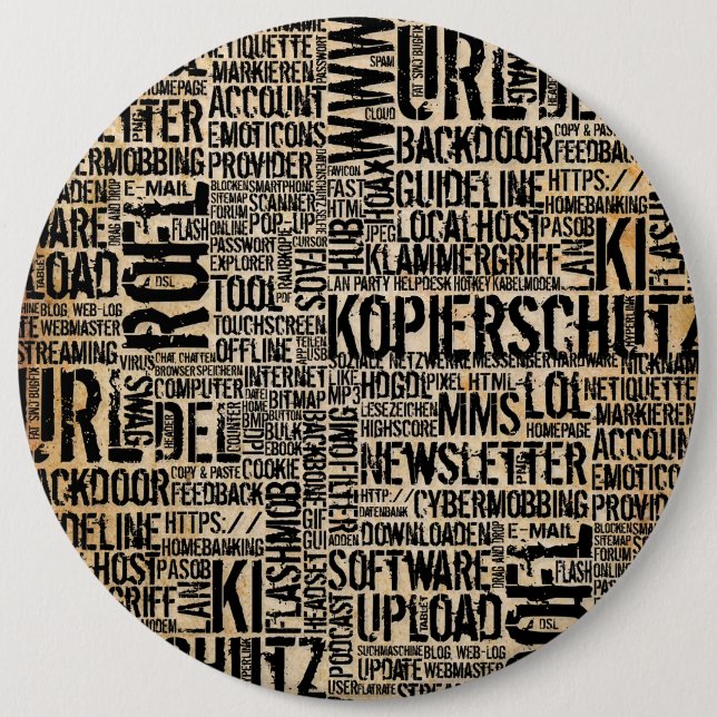 Computerwörterbuch - Vintag Button (Vorderseite)