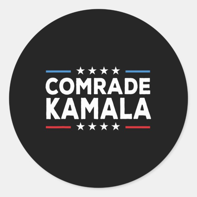Comrade Kamala Anti Kamala Harris Runder Aufkleber (Vorderseite)