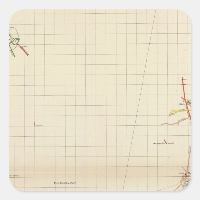 Comstock Maps Nummer I Quadratischer Aufkleber (Vorderseite)