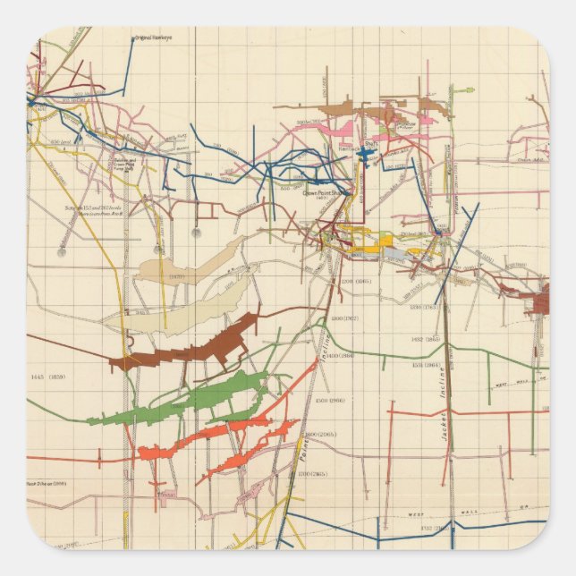 Comstock Maps Nummer VI Quadratischer Aufkleber (Vorderseite)