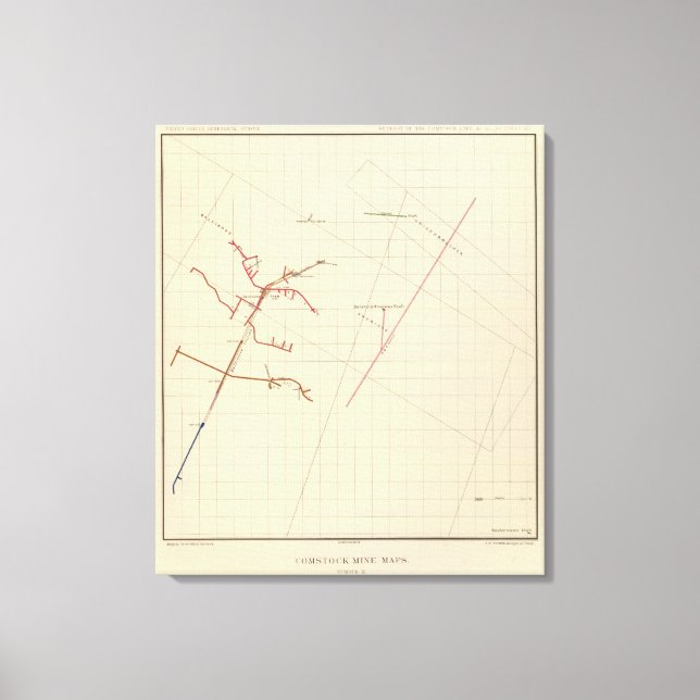 Comstock Mine Maps Number VIX Leinwanddruck (Vorderseite)