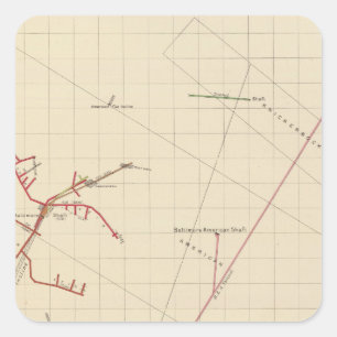 Comstock Mine Maps Number VIX Quadratischer Aufkleber