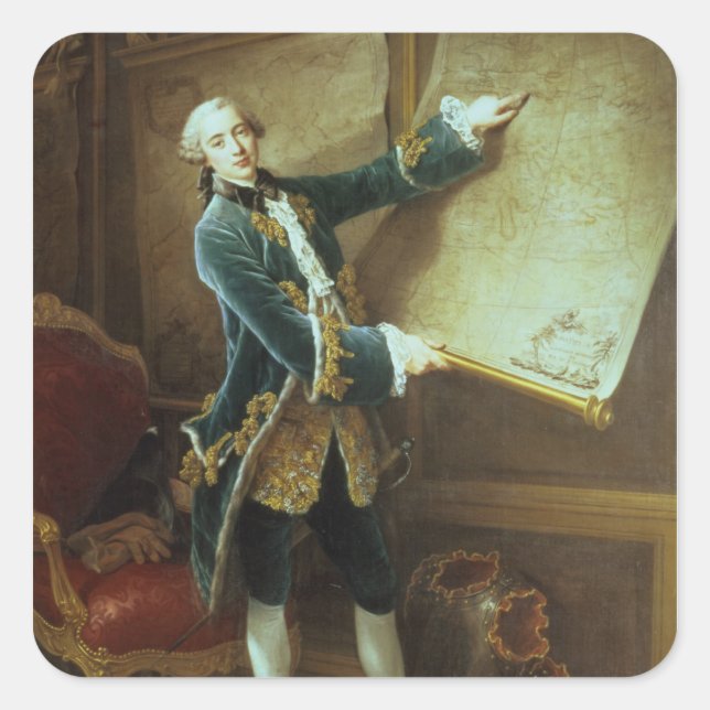 Comte de Vaudreuil, 1758 Quadratischer Aufkleber (Vorderseite)