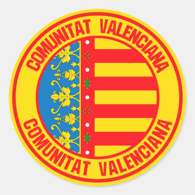 Comunitat Valenciana Runde Emblem Runder Aufkleber (Vorderseite)