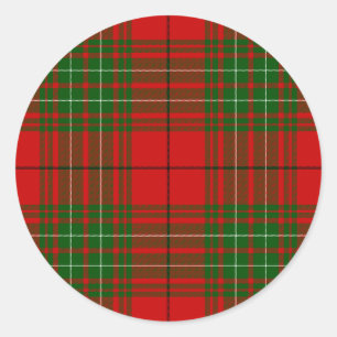 Comyn tartan red kariert runder aufkleber