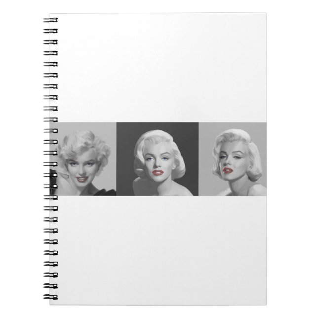 CON18BWRD Marilyn Trio-rote Lippen blaues Eyes.tif Notizblock (Vorderseite)