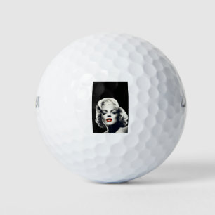 CON24BW-V4 Rote Lippen Marilyn in BLACK.tif Golfball