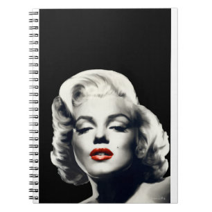 CON24BW-V4 rote Lippen Marilyn IN BLACK.tif Notizblock