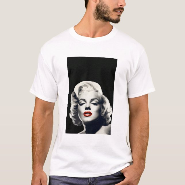 CON24BW-V4 rote Lippen Marilyn IN BLACK.tif T-Shirt (Vorderseite)