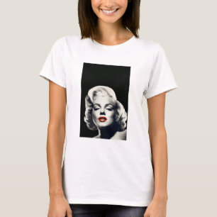 CON24BW-V4 rote Lippen Marilyn IN BLACK.tif T-Shirt