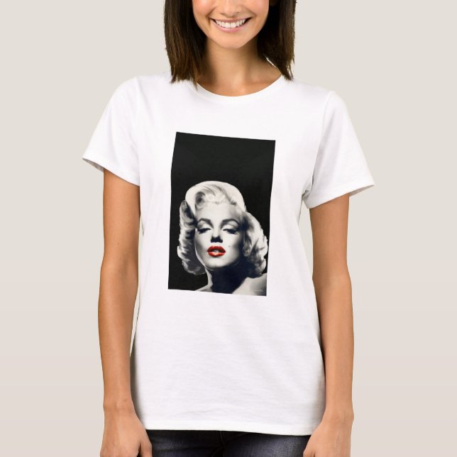 CON24BW-V4 rote Lippen Marilyn IN BLACK.tif T-Shirt (Vorderseite)