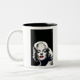 CON24BW-V4 rote Lippen Marilyn IN BLACK.tif Zweifarbige Tasse