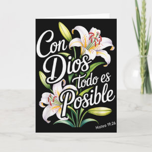 Con Dios Todo Es Posible T-Shirt Christlich Spanis Karte