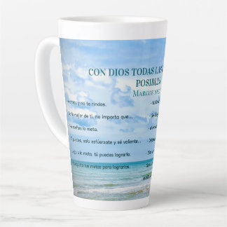Con Dios Todo Posible Blue Sky Conquistas Metas Milchtasse