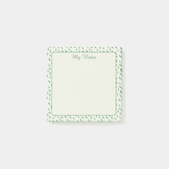 con diseño de hojas verdes post-it klebezettel (Vorderseite)