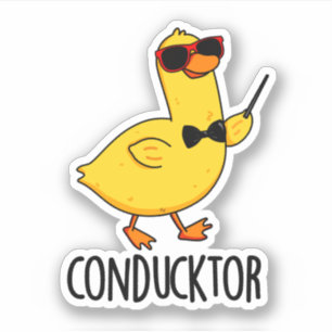 Con-duck tor Funny Music Conductor Duck Pun Aufkleber