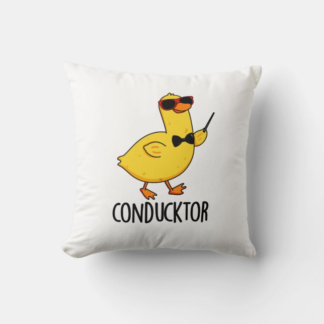 Con-duck tor Funny Music Conductor Duck Pun Kissen (Vorderseite)