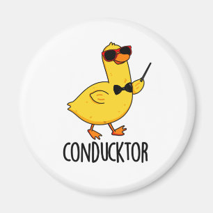Con-duck tor Funny Music Conductor Duck Pun Magnet