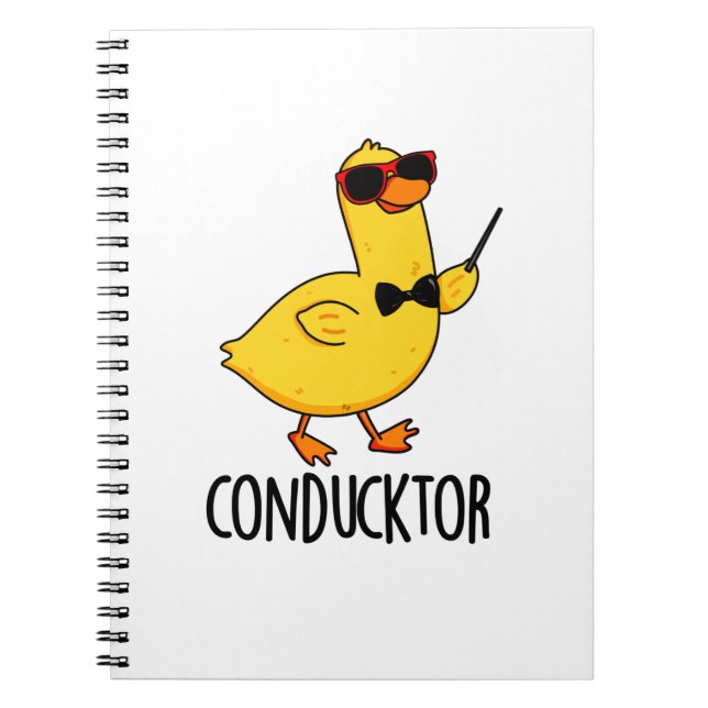Con-duck tor Funny Music Conductor Duck Pun Notizblock (Vorderseite)