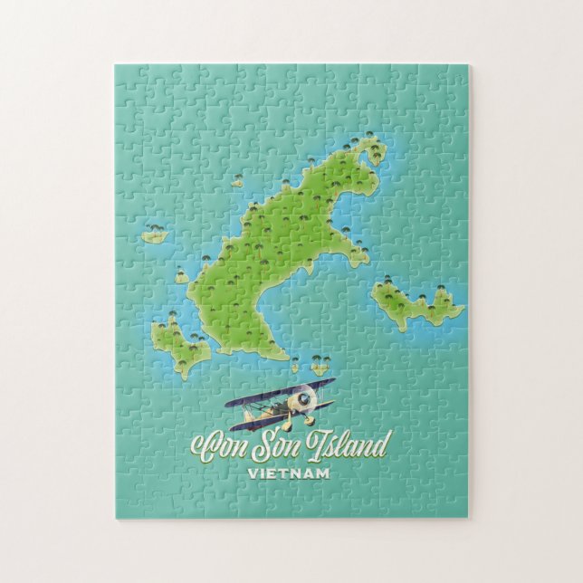 Con Son Island Karte Vietnam Puzzle (Vertikal)