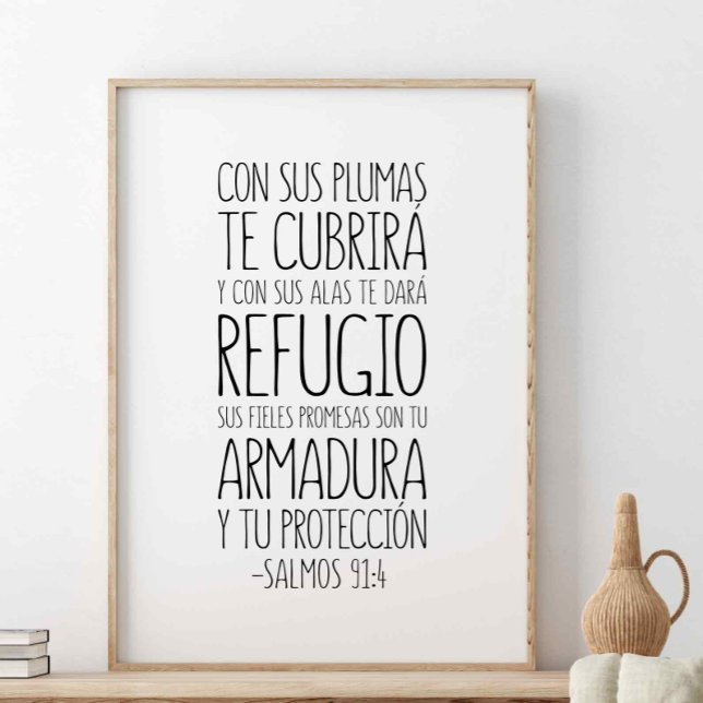 Con Sus Plumas Te Cubrirá, Salmos 91:4 Poster (Von Creator hochgeladen)