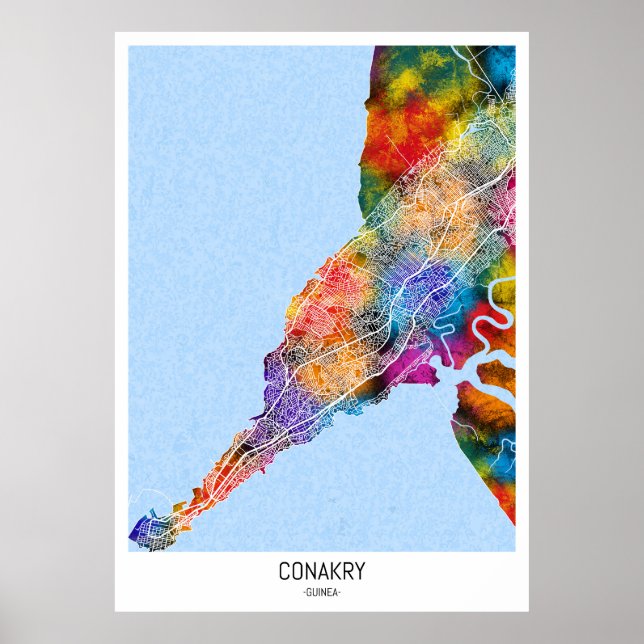 Conakry Guinea City Map Poster (Vorne)