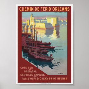 Concarneau Frankreich Vintage Poster 1919