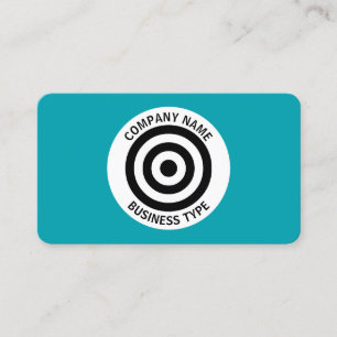 Concentric Circles - Blue #009FEE Visitenkarte