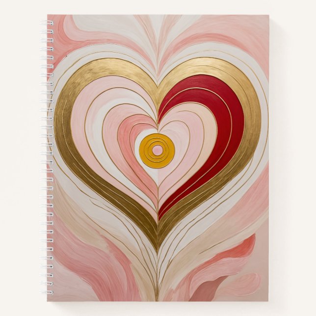 Concentric Heart Blossom Notizbuch (Vorderseite)