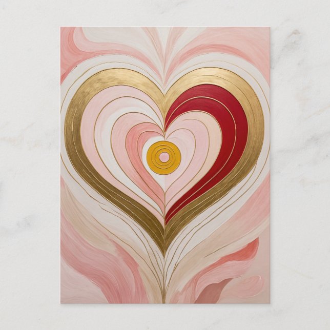 Concentric Heart Blossom Postkarte (Vorderseite)