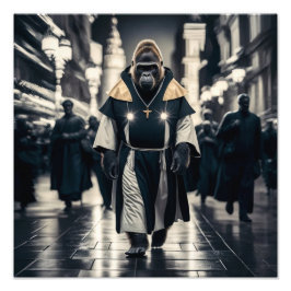 Concept Art Wall: Gorilla in Monastic Robes Fotodruck
