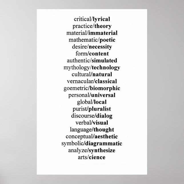 Conceptos opuestos poster (Vorne)