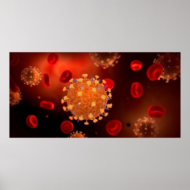 Conceptual Image of Influenza Causing Grippe 3 Poster (Vorne)