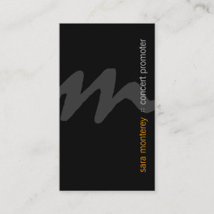 Concert Promoter Entertainment BoldScript Monogram Visitenkarte