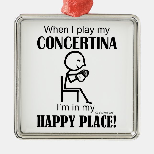 Concertina Happy Place Ornament Aus Metall (Vorne)