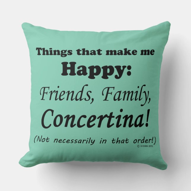 Concertina macht mich glücklich kissen (Vorderseite)