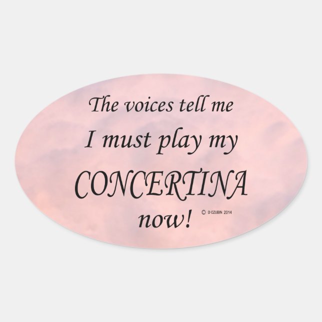 Concertina Stimmen sagen, muss Oval-Aufkleber spie Ovaler Aufkleber (Vorderseite)