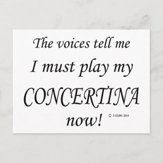 Concertina Stimmen sagen, müssen spielen Postkarte