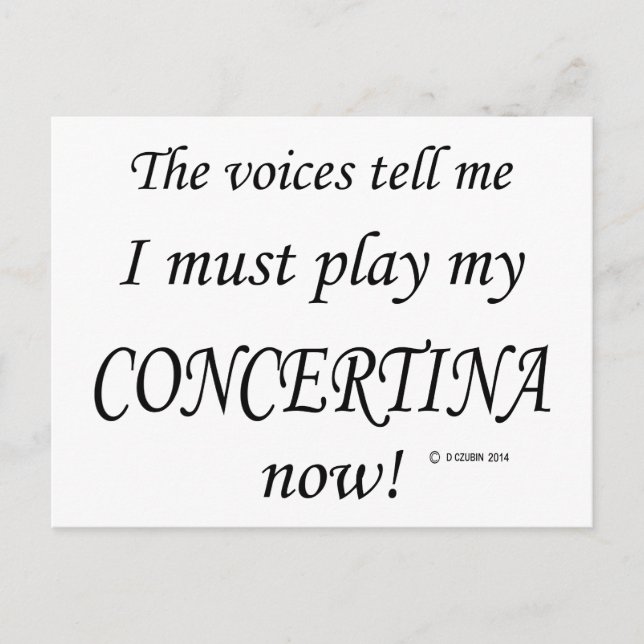 Concertina Stimmen sagen, müssen spielen Postkarte (Vorderseite)