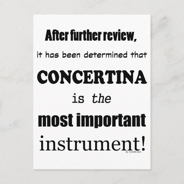 Concertina Wichtigstes Instrument Postkarte (Vorderseite)