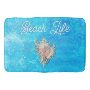 Conch Muschel "Beach Life" Badematte