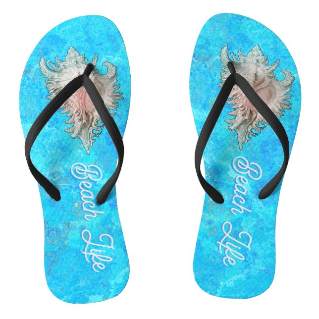 Conch Muschel "Beach Life" Flip Flops (Fußbett)