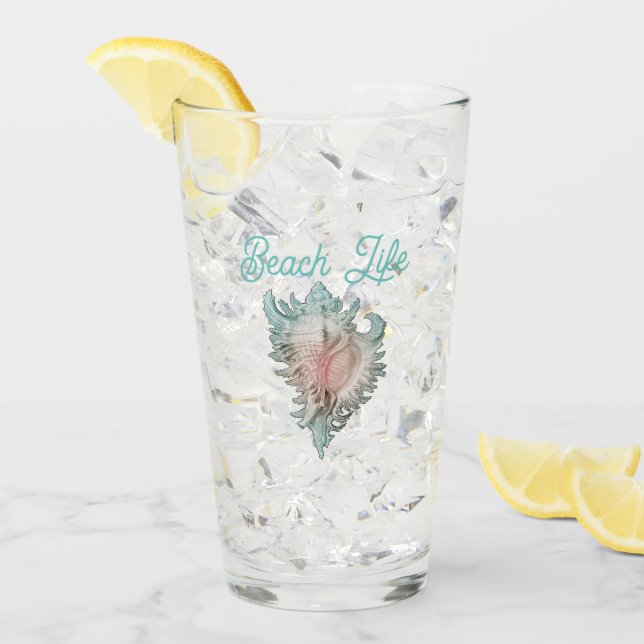 Conch Muschel "Beach Life" Glas (Vorderseite Ice)