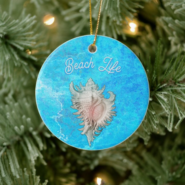 Conch Muschel "Beach Life" Keramik Ornament (Baum)
