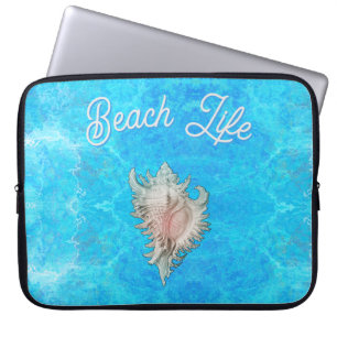 Conch Muschel "Beach Life" Laptopschutzhülle