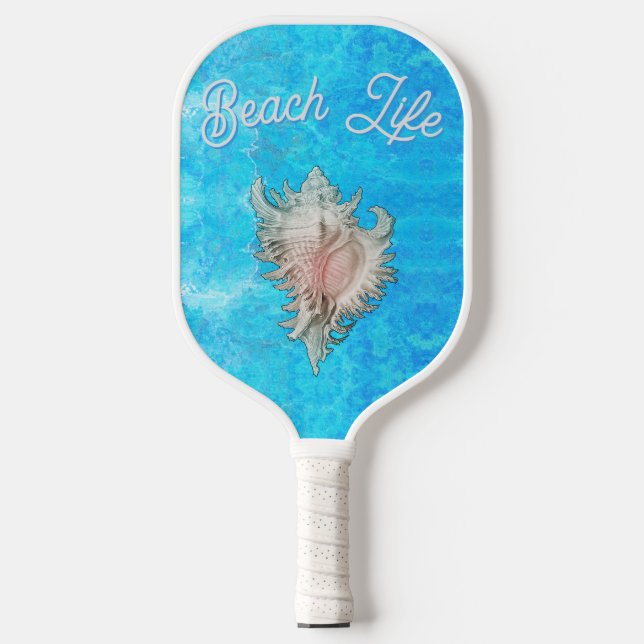 Conch Muschel "Beach Life" Pickleball Schläger (Vorderseite)