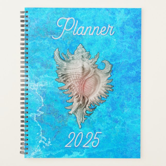 Conch Muschel "Beach Life" Planer (Vorderseite)