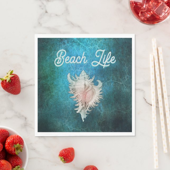 Conch Muschel "Beach Life" Serviette (Beispiel)