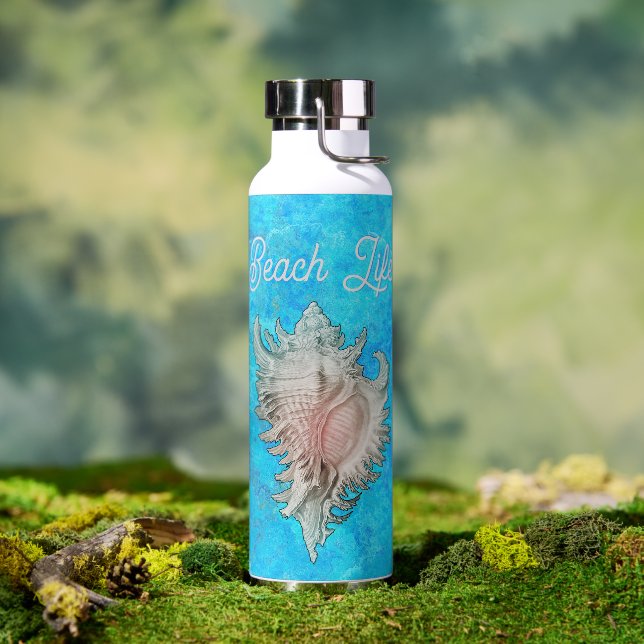 Conch Muschel "Beach Life" Trinkflasche (Außenbereich)